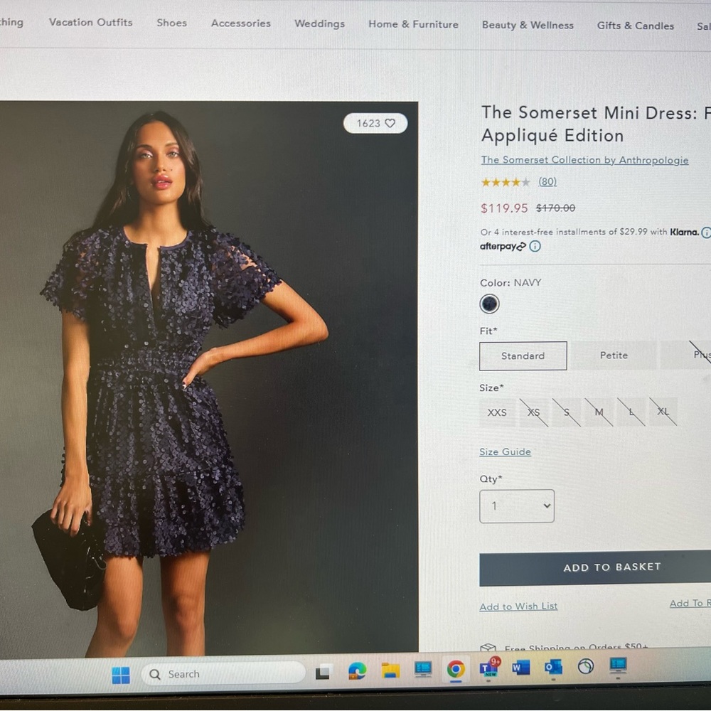 Anthropologie, Somerset, appliqué mini dress